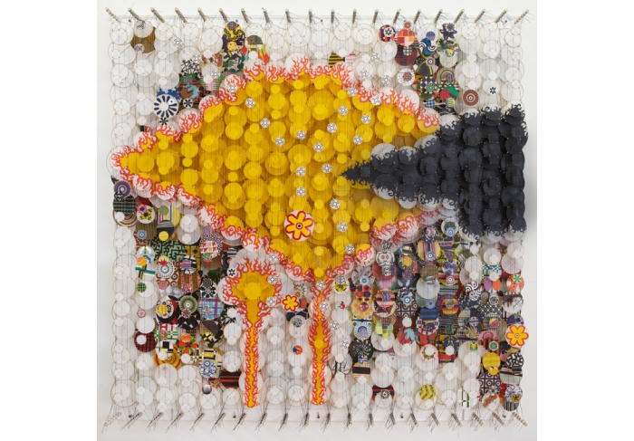 Jacob Hashimoto Wildly Cheering Masses and Blown Kisses